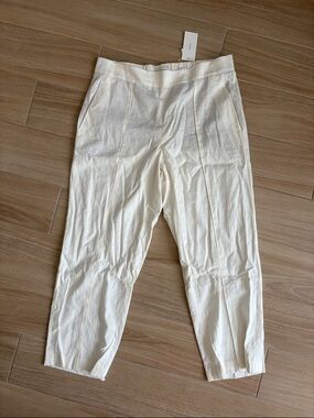 Vince Cream Linen-Blend Tapered Chinos